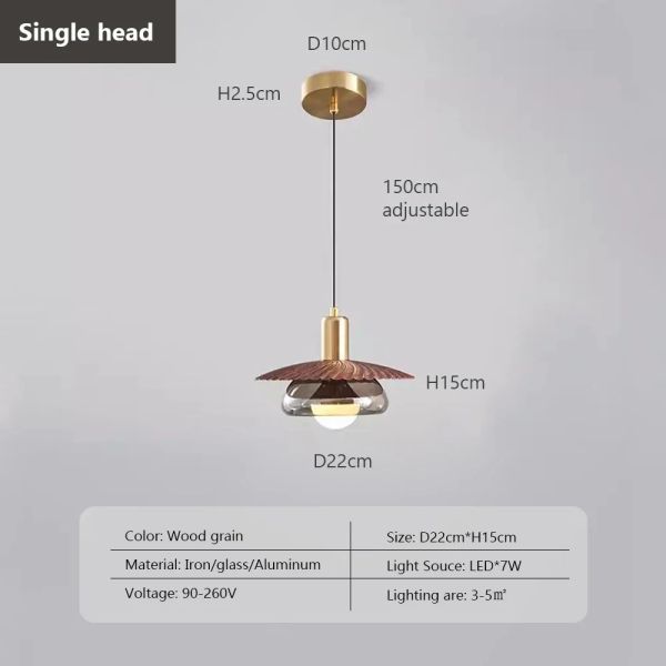 Glass Lampshade Bedroom Living Room Hanging Lights Vintage Led Glass Pendant Lamp Fixture (WH-VP-340)