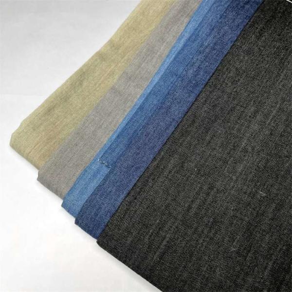 Lightweight 100% Cotton Plain Denim Shirt Fabric Black 4.5 Oz 152gsm