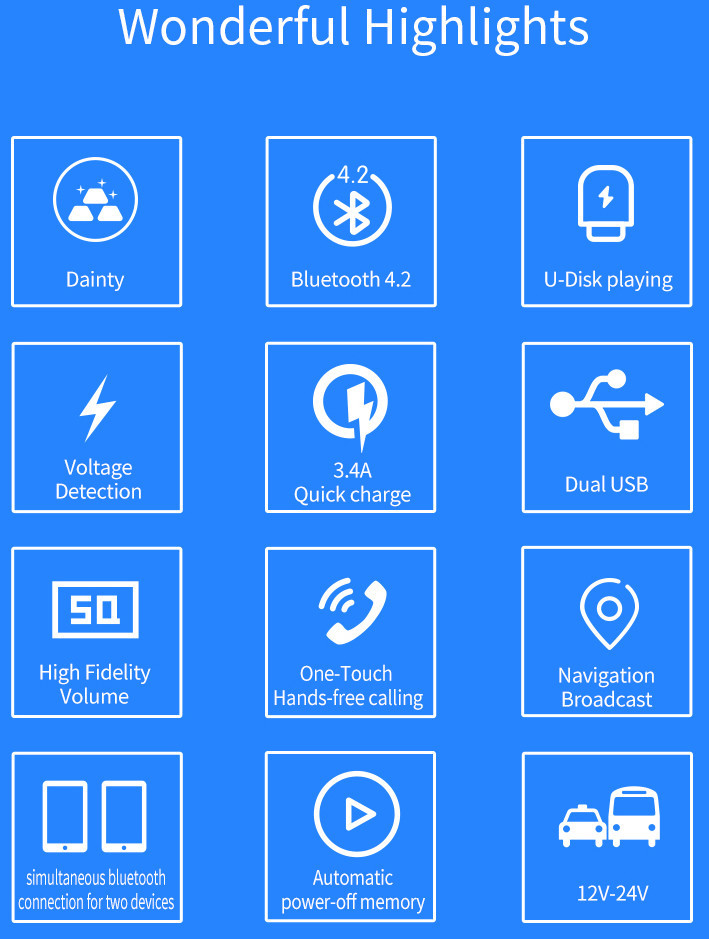 Передатчик набора FM автомобиля BLE4.2 Bluetooth хэндс-фри с удаленным CE ROHS