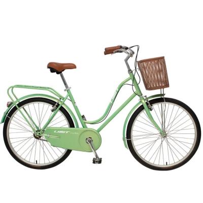 24/26 Inch Adult Vintage Ladies Bike With Basket Single Speed Classic Bicycle For Woman