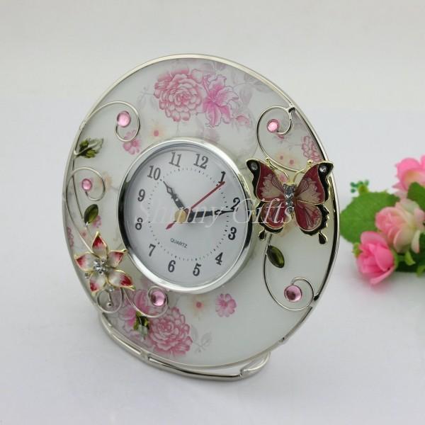 Shinny Gifts Home Decorative Round Shape Desk Clock