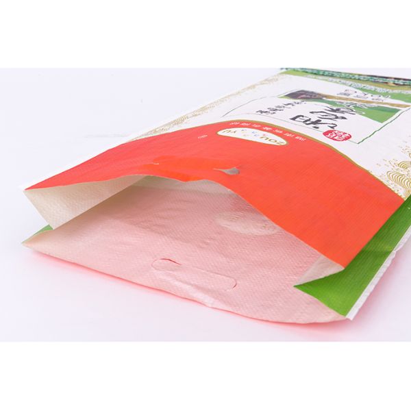 PP Woven Rice Packaging Bags with Handle Double Printing 10kg Loading Weight