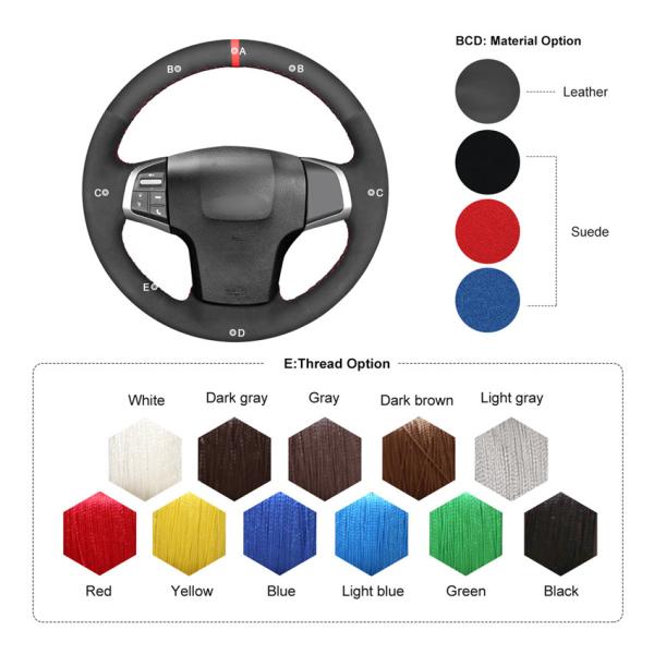 Hand Sewing Black Suede Steering Wheel Cover for Isuzu D-Max MU-X 2013-2020 Holden Colorado AU 2012-2014 2015 2016-2019