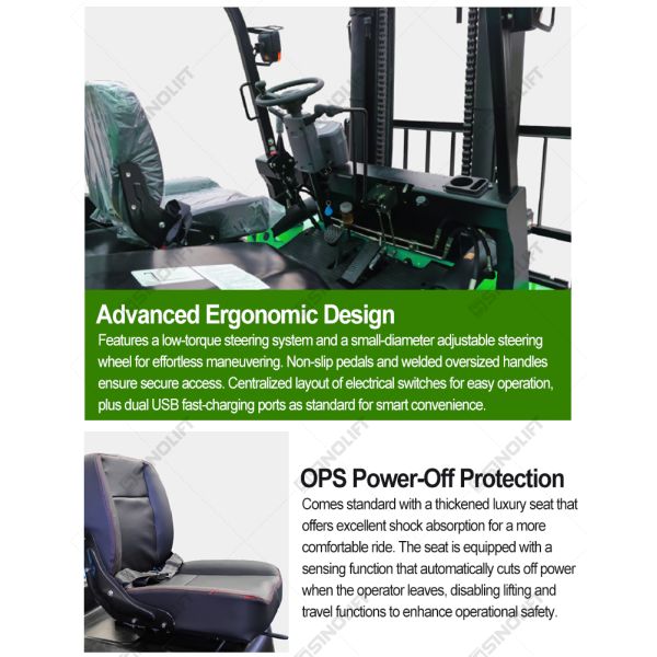 CPD50GE Lithium-Ion Counterbalance Forklift Truck for Industrial Material Handling with Zero Emissions