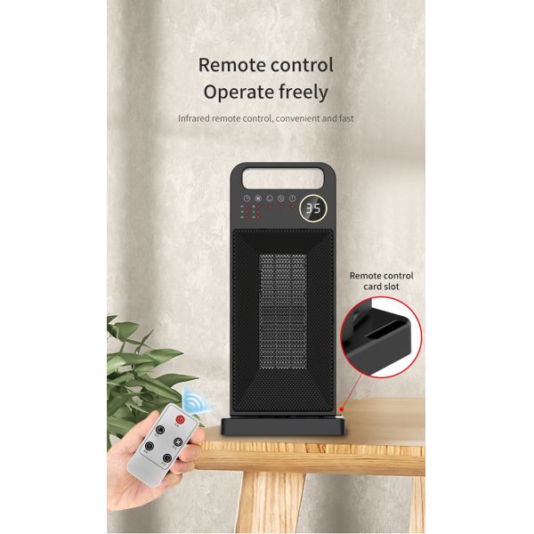 Touch Screen Electric Heating Portable PTC Ceramic Fan with Remote and Installation