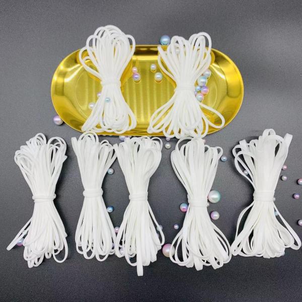 Surgical Mask Elastic Ear Loops For Face Mask White Ear Loop Elastic Band 3mm