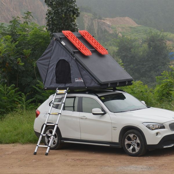 Roof Basket Outdoor Aluminum Hard Shell Roof Top Tent with LED Light Strop Cover Design