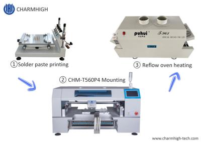 A linha de produção alimentadores de SMT da elevada precisão do forno 60 do Reflow de T961 escolhe e coloca a máquina