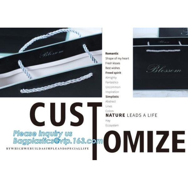 luxury elegent chocolate paper packaging bags,handle white color printed paper packaging bag with logo bagease package