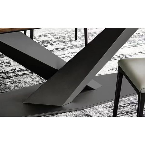 Металлические ножки из мрамора, прямоугольный дворик, верхний обеденный стол и стулья с порошковым покрытием