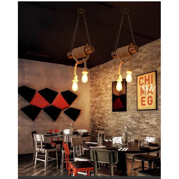 American Retro Attic Light Bamboo  Rope Chandelier(WH-VP-218)