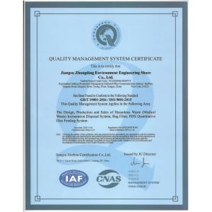 Jiangsu Zhongding Environment Engineering Share Co., Ltd. Сертификации