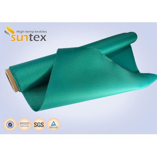 Red Color Acrylic Coated Fire Resistant Fiberglass Fabric With 550 Degree C Temperature Resistance And Easy To Handle Cut And Sew For Fireproof Curtains And Blankets
