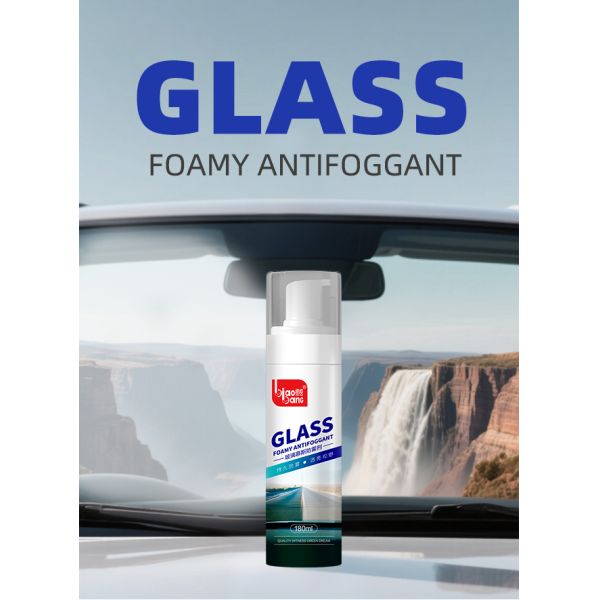 Limpiador de cristales para coche de 180 ml, cristal universal espumoso, antivaho instantáneo, antiempañamiento para coches