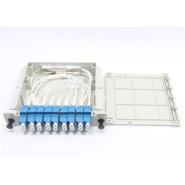 Module Type 1x8 Rack Mount Fiber Optic PLC Splitter With Blue Color LC UPC SM Connector