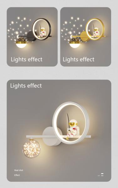 Astronaut wall lamp bedroom bedside lamp children's room lamp boy and girl stars wall lamp(WH-OR-251)