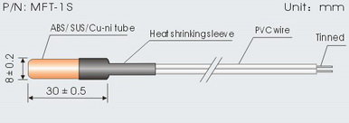 Straight Probe Temperature Sensors For Refrigerator Freezer Heating Floor MFT Series