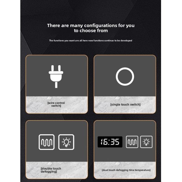 Modern Design Smart Round LED Lighted Bathroom Makeup Mirror with Touch Switch for Home Hotels Commercial Use for Apartments