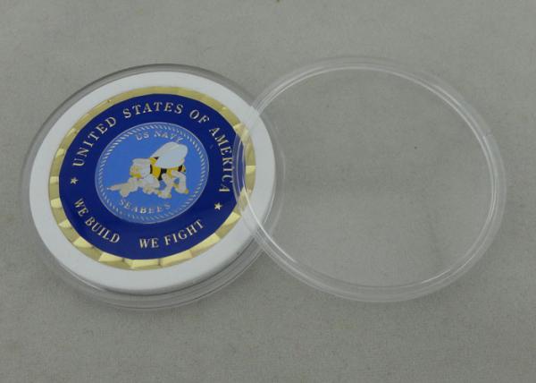 US Navy SEABEES Personalized Coins , Brass Die Stamped In 2.0 Inch For We Build We Fight Coin