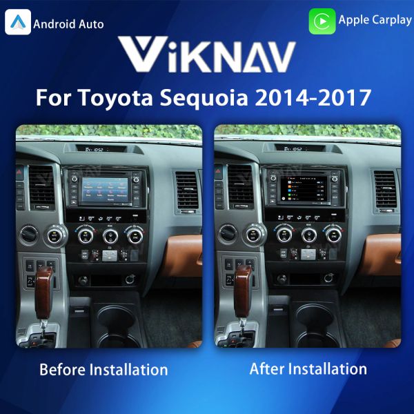 Декодер Viknav Linux System для Toyota Sequoia 2014-2017 с Apple Android Wireless Auto CarPlay