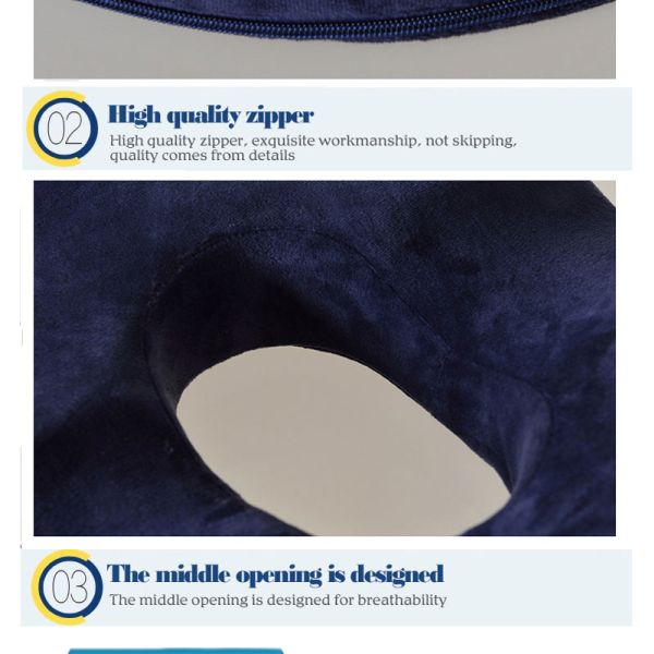 Comfortable and Durable 100% Polyester Donut Hemorrhoid Seat Cushion for Elderly