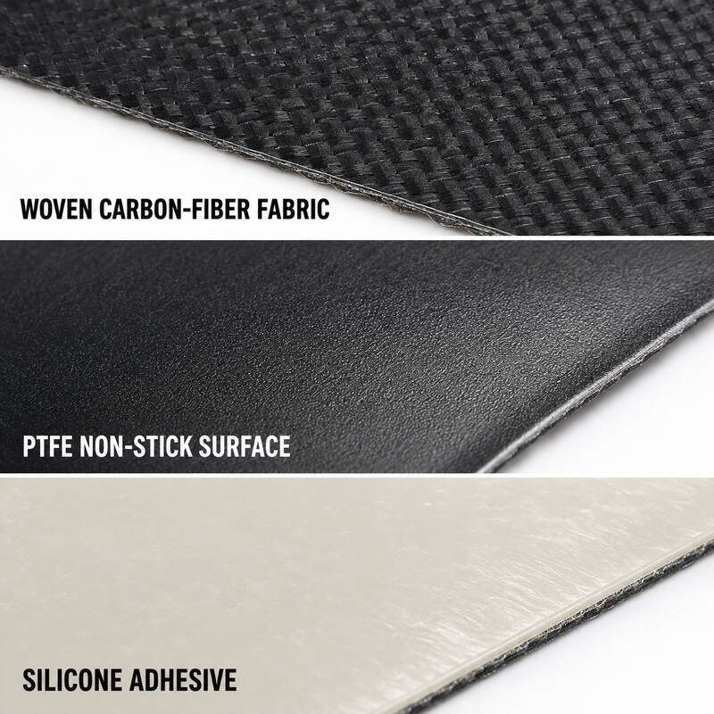 PTFE-Coated Carbon Fiber Fabric Tape / Carbon Fibre PTFE Tape / PTFE Carbon Cloth Tape with Silicone Adhesive for Composite Mold Release, Tooling Covers and Guide Rails