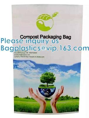 Bio, eco, compost, Square bottom, Flat Bottom, Stand Up, Side Gusset, Zipper Top, With Window, Tear Notches