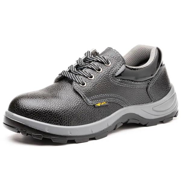 Microfiber Industrial Safety Shoes Iron Toe Black Pu Boots Unisex
