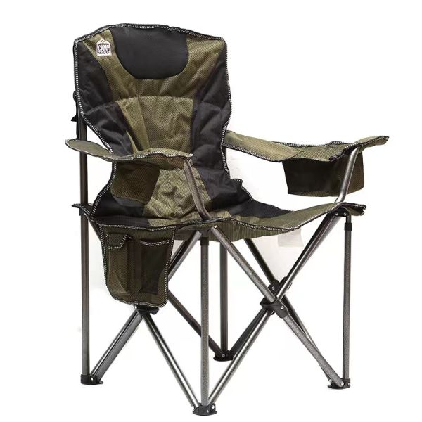 New Lightweight Aluminum Portable Camping Chair Modern Style Simple Folding Beach Chair with Armrest for Fishing Cotton Material