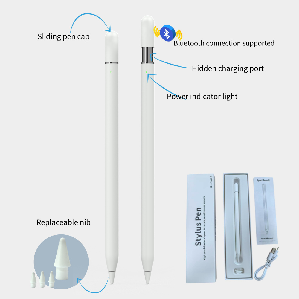 Wireless Magnetic Charging Hidden Charging Port Stylus  Active Stylus Pen for Touch Screen for Apple iPad Pencil