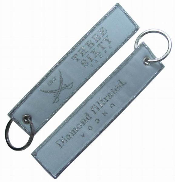 Pantone Color Remove Before Flight Keychain Twill Ninja Merrow Border