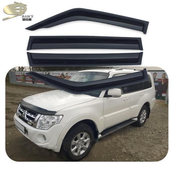 PMMA Auto Vent Shades Dark Auto Window Rain Guards 2007-2020 For Mitsubishi Pajero V97