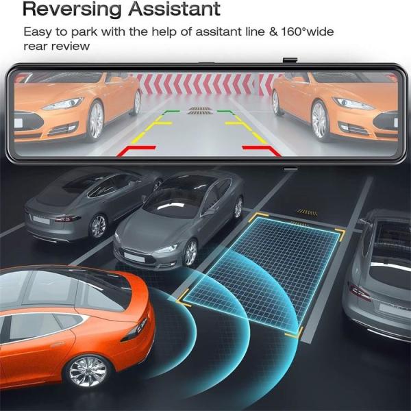 4K 1080P IPS Dual Lens Blackbox DVR Wide Angle Mirror Car Camera