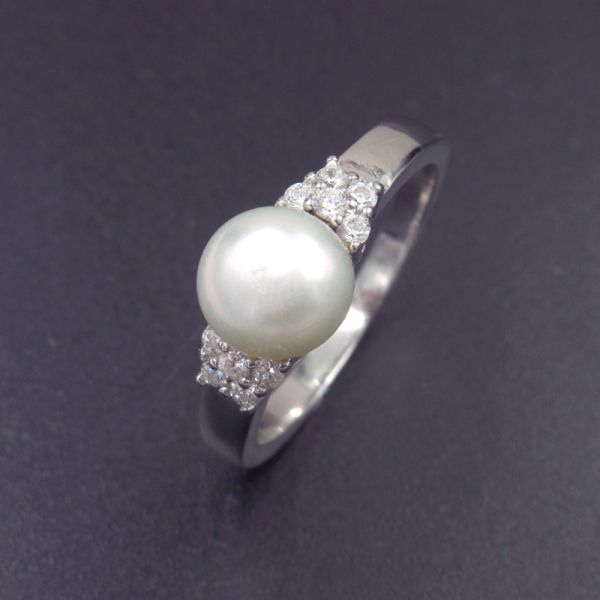 Кольцо венчика жемчуга кольца жемчуга серебра формы сердца/украшений наконечника