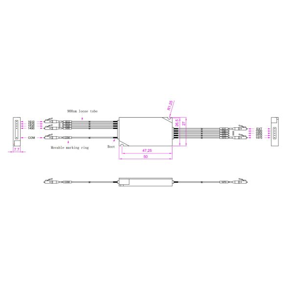1471~1611+UG CWDM Mux Demux Модуль LC/APC Mini CWDM для сервера CATV FTTH