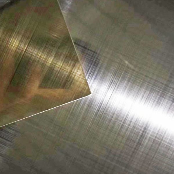 304 Plata Oro de color de la línea de cruz del cabello cepillado acabado de la hoja de acero inoxidable con anti-impresión de dedos