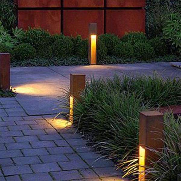 ODM de aço vermelho oxidado do OEM das luzes do poste de amarração da paisagem de Corten