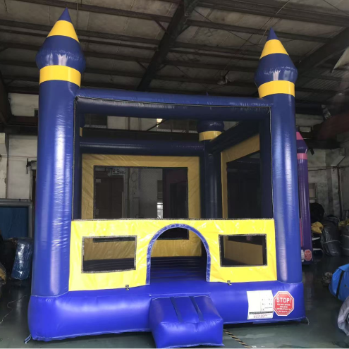 Purple Castle Inflatable Bounce House with Mesh Safety Walls for Kids Parties