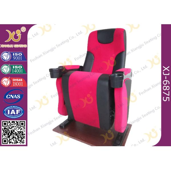 Plastic Back Cover Theatre Seating Chairs With Full Upholstery Cover Seat Padded