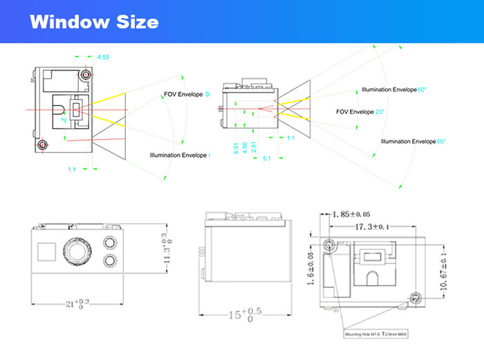 Модуль блока развертки кода LV30 2D CMOS QR врезанный в Handheld POS, PDA и планшете