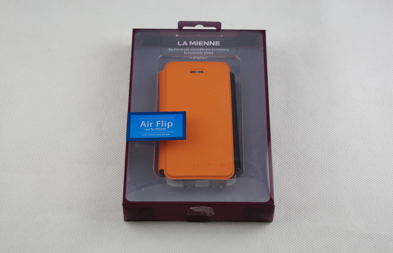 Orange Protective PU Leather Wallet Case Scratch Proof For Iphone 5
