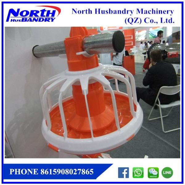 automatic chicken floor raising system with drinking and feeding line
