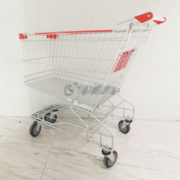 European Style Shopping Cart Trolley Steel Trolley For Supermarket
