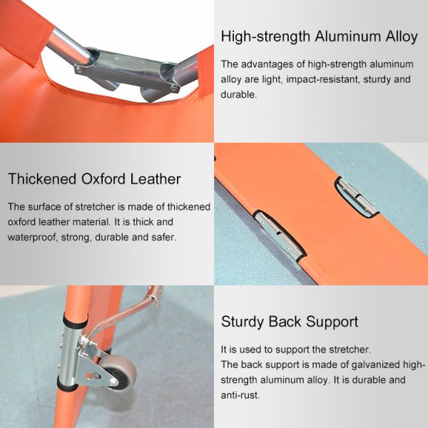 Переносный медицинский экстренный складной носилки с тяжелой работой рукоятки носящего чемодана