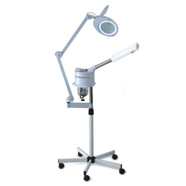 2 In 1 Beauty Salon Instruments Professional Facial Steamer With LED Magnifier Lens