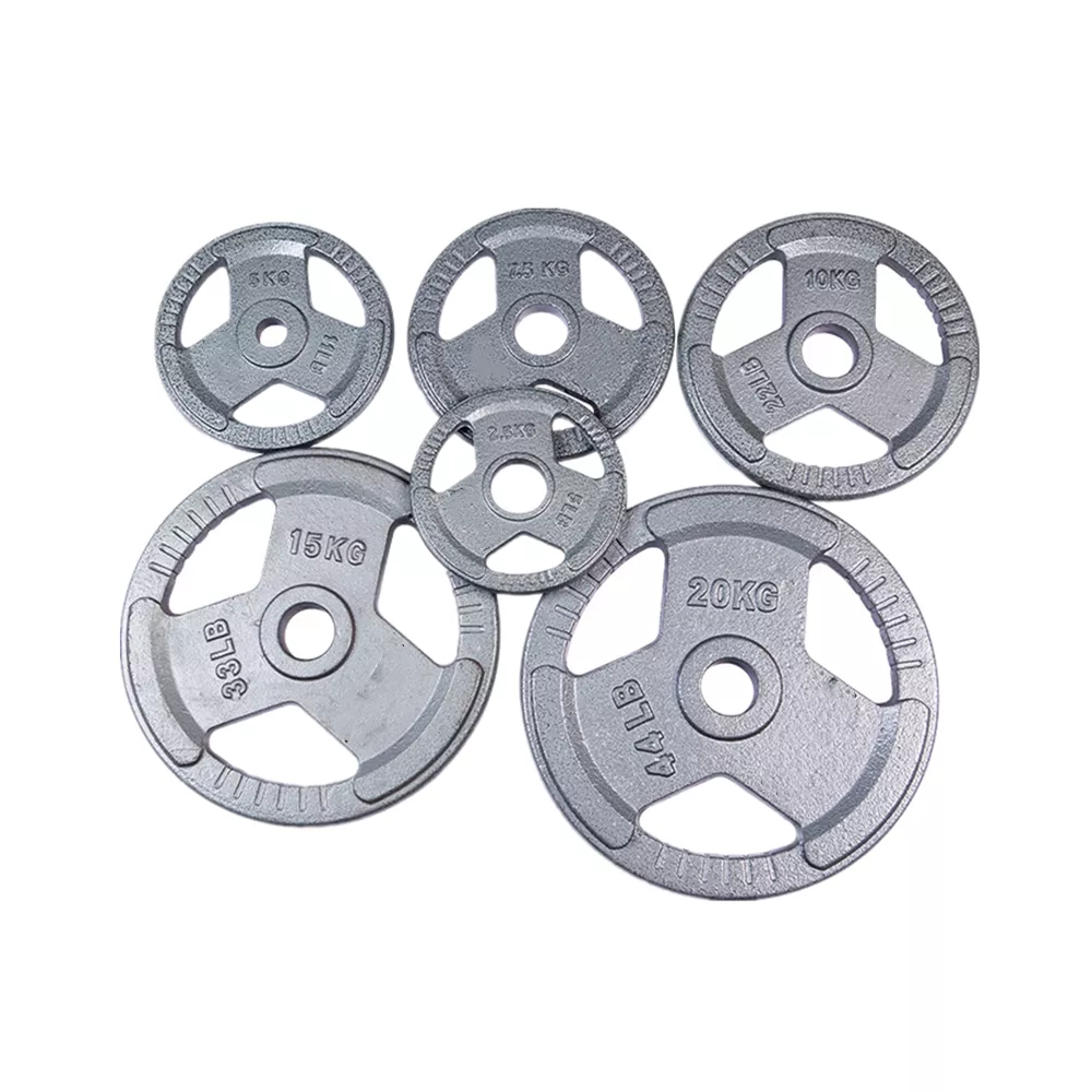 Custom Logo Grey Fitness Weight Plates 50mm Cast Iron Olympic Plates