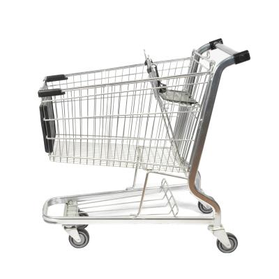 O estilo americano 125L personalizou o carrinho de compras de aço do supermercado do carro com placa de propaganda