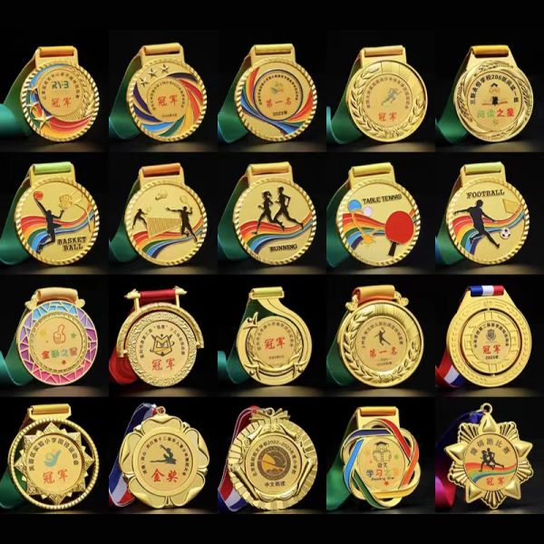 Medalla de oro académica militar personalizada Medallas deportivas grabadas en 3D en línea