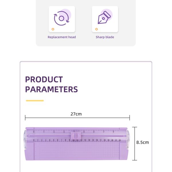 2022 Custom Cartoon A5 Mini Paper Trimmer 135g Desktop Cutter com design leve