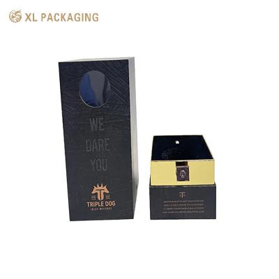  XL Packaging Custom Packaging Box Factory Custom Printed Gold Foil Logo Wine Gift Box Packaging With Window Lid And Base Paper Box Factory